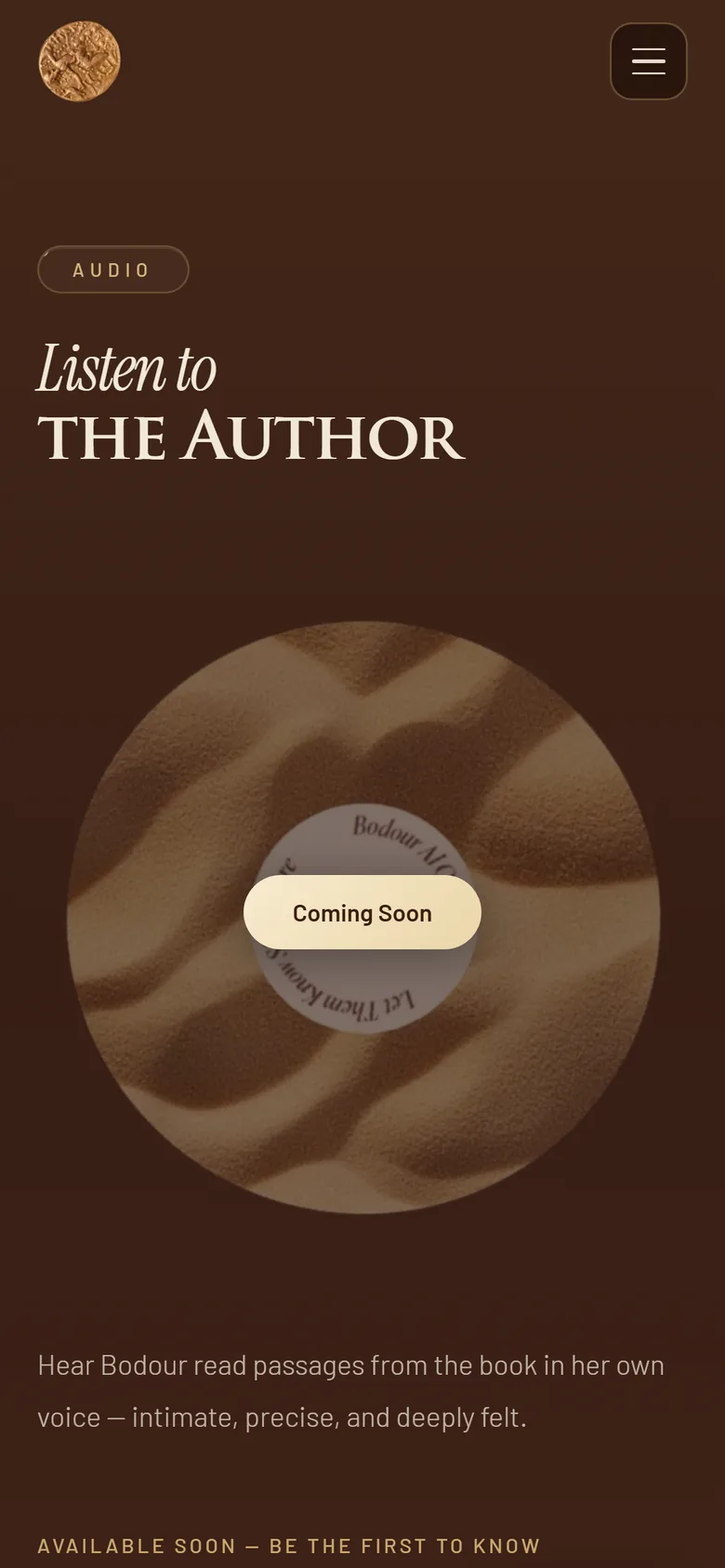 Audiobook section on mobile