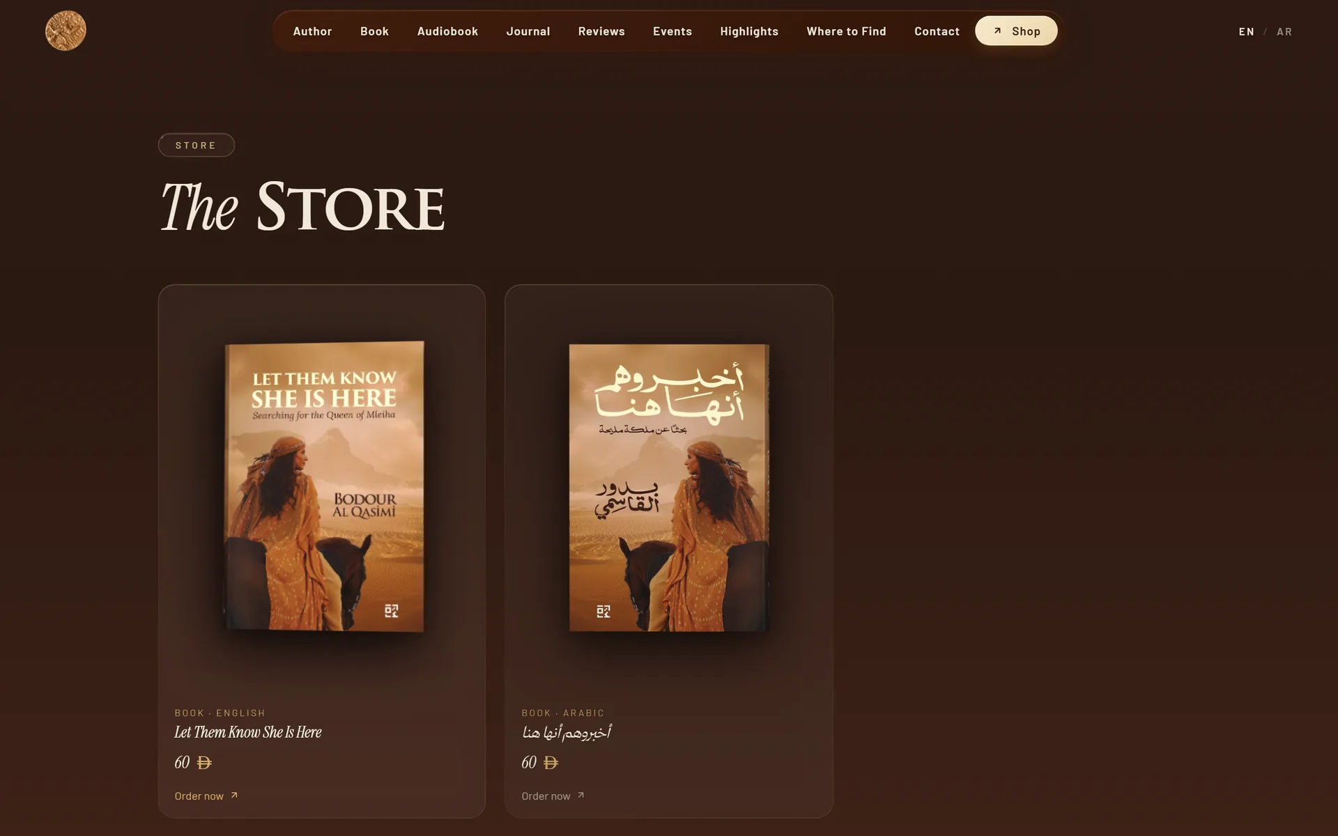 Store with English and Arabic editions