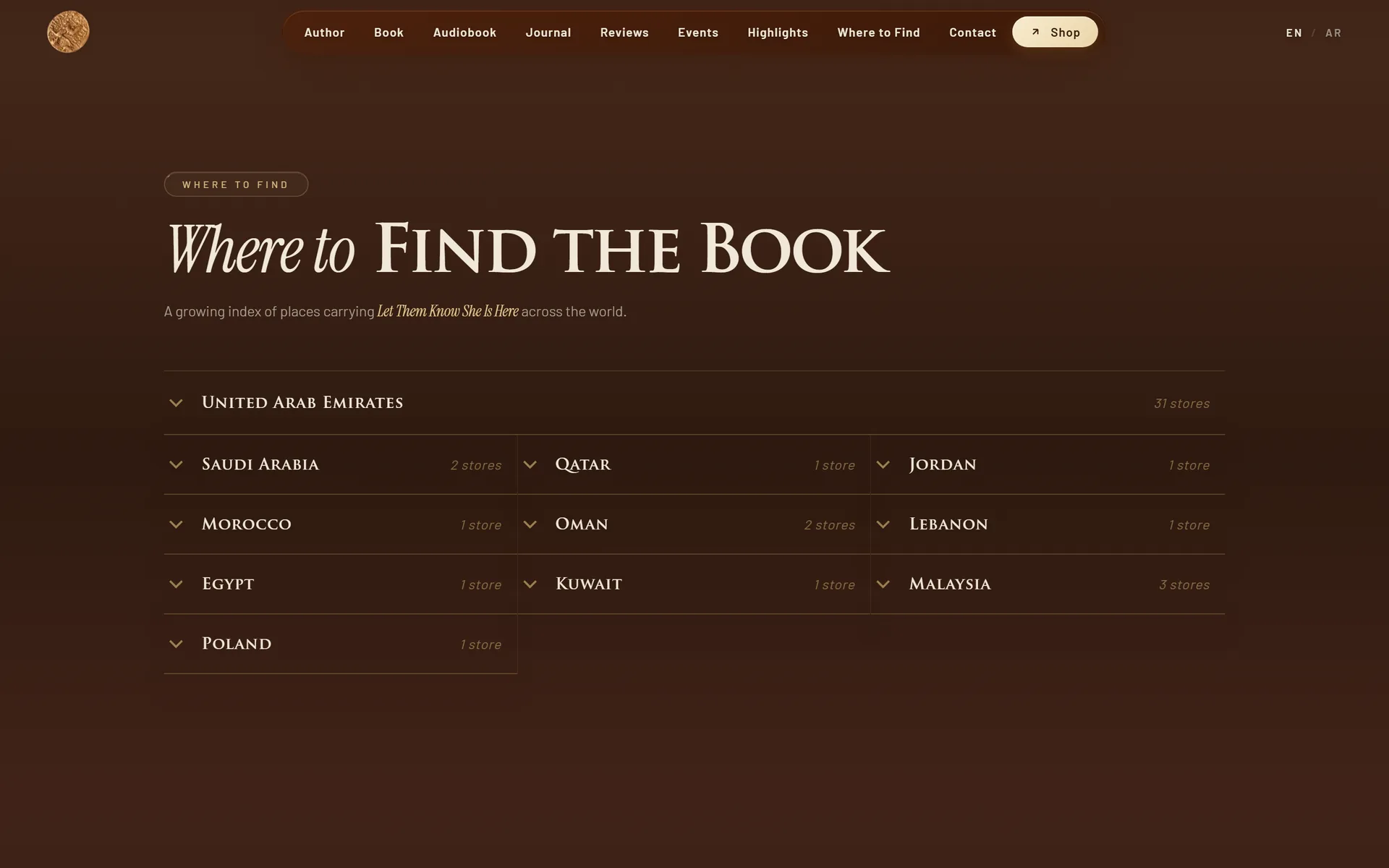 Where to find the book, by country