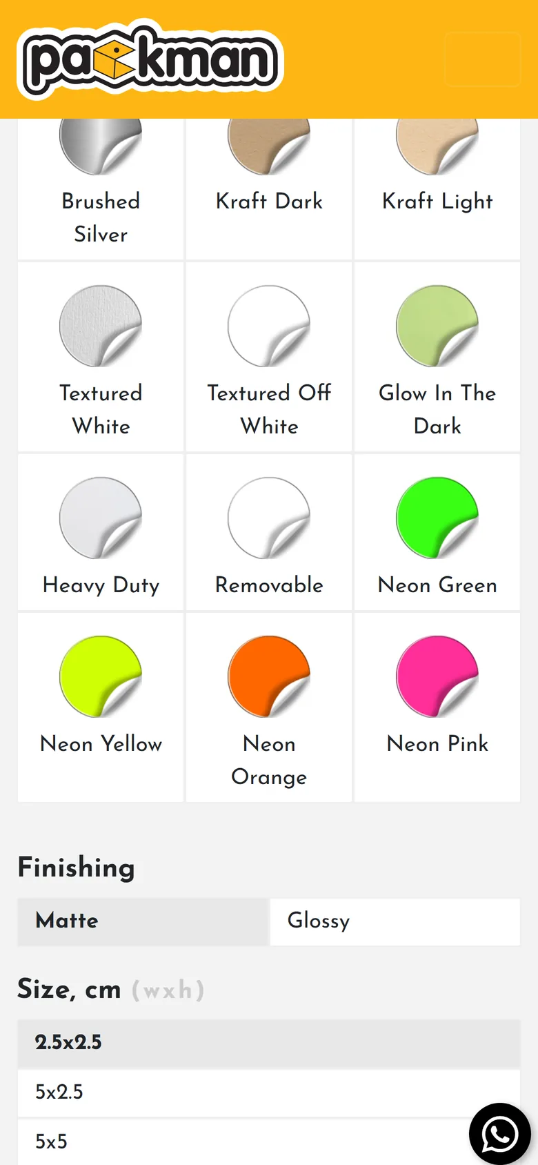 Packman sticker materials on mobile