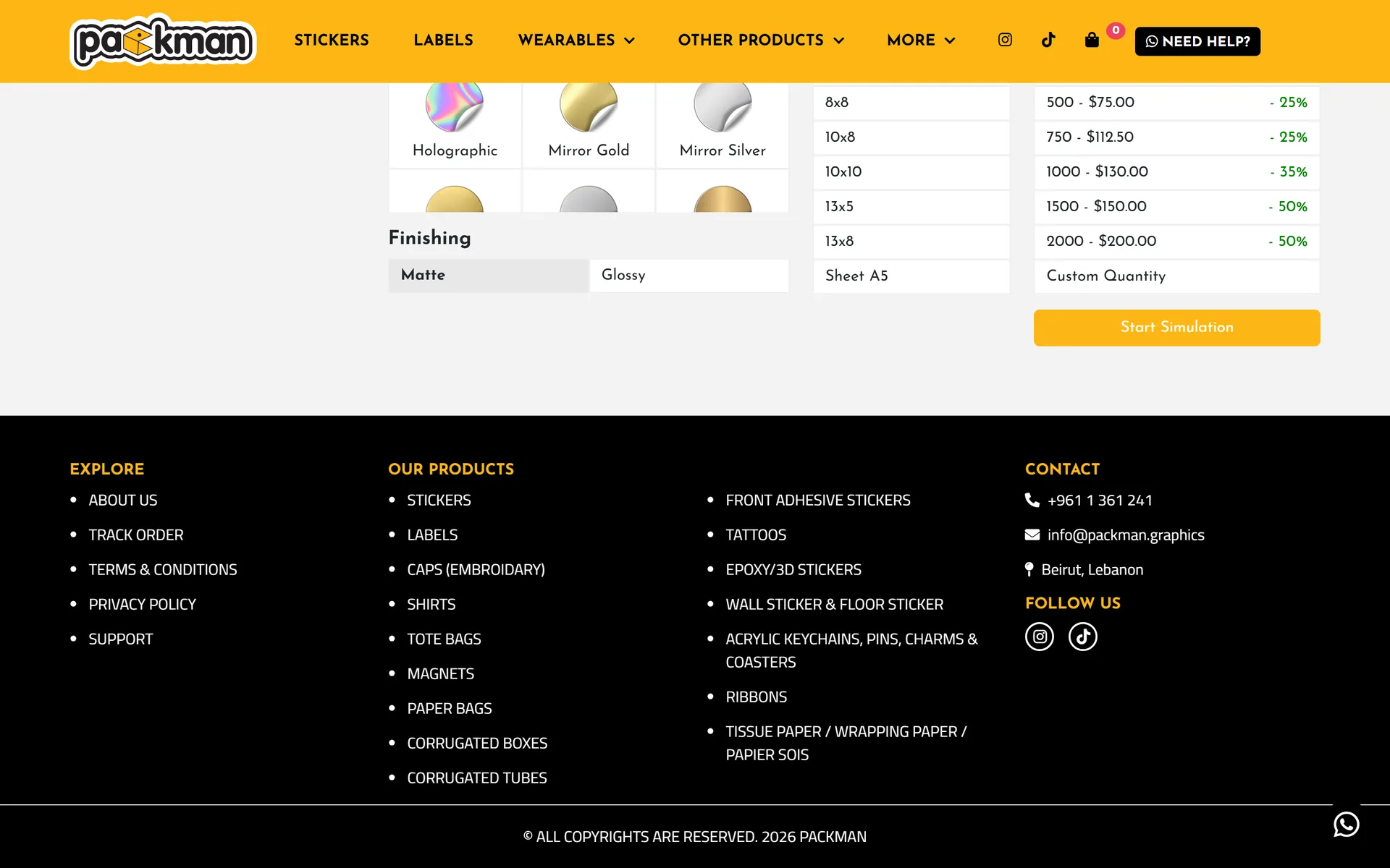 Packman tiered quantity pricing with discounts