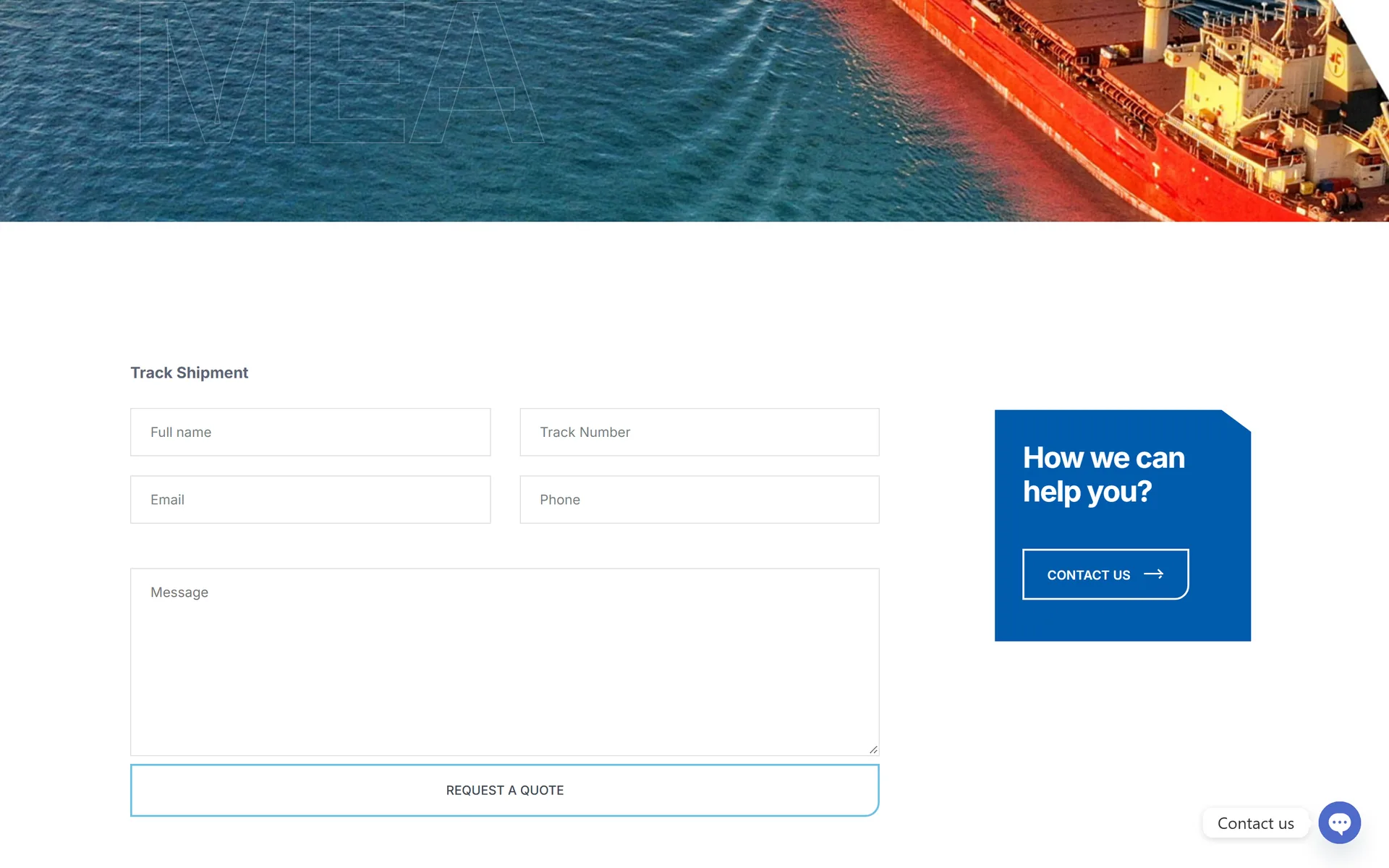 Velocity MEA shipment tracking request form