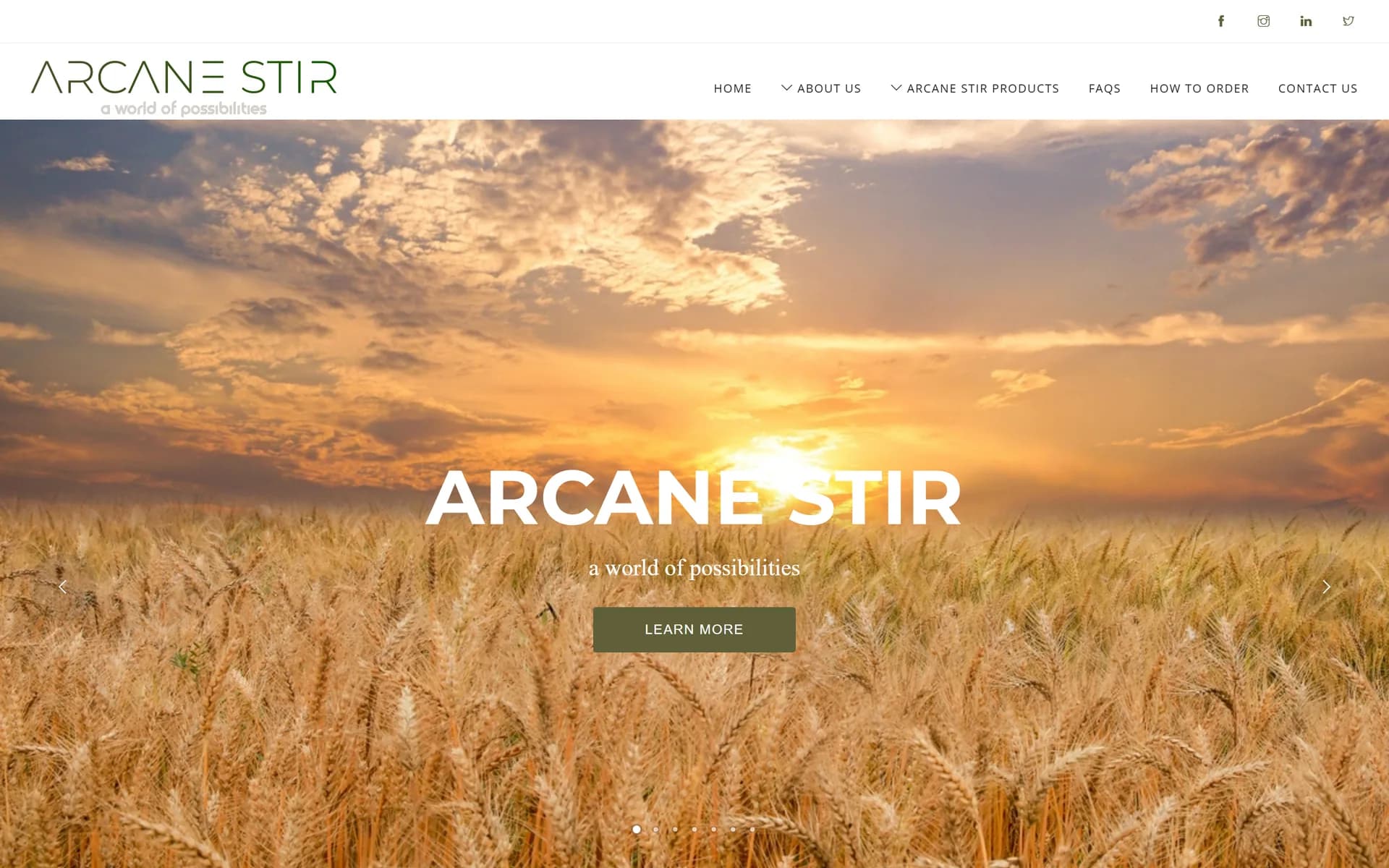 Arcane Stir home page