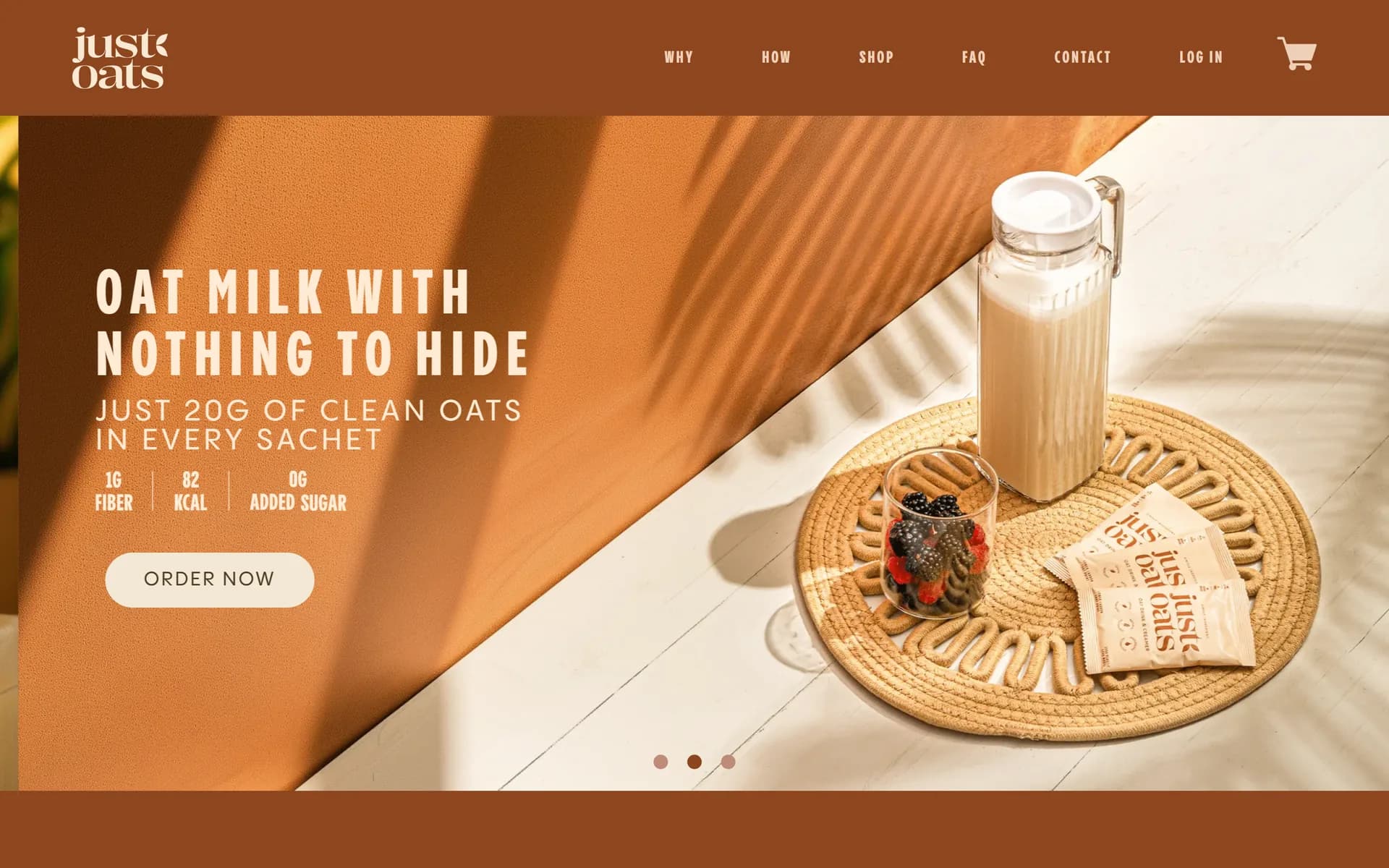 Just Oats home page