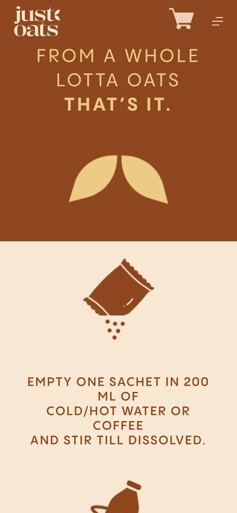 Just Oats how-to section on mobile