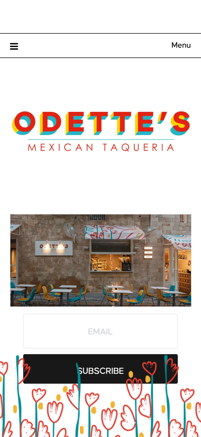 Odette's home page on mobile