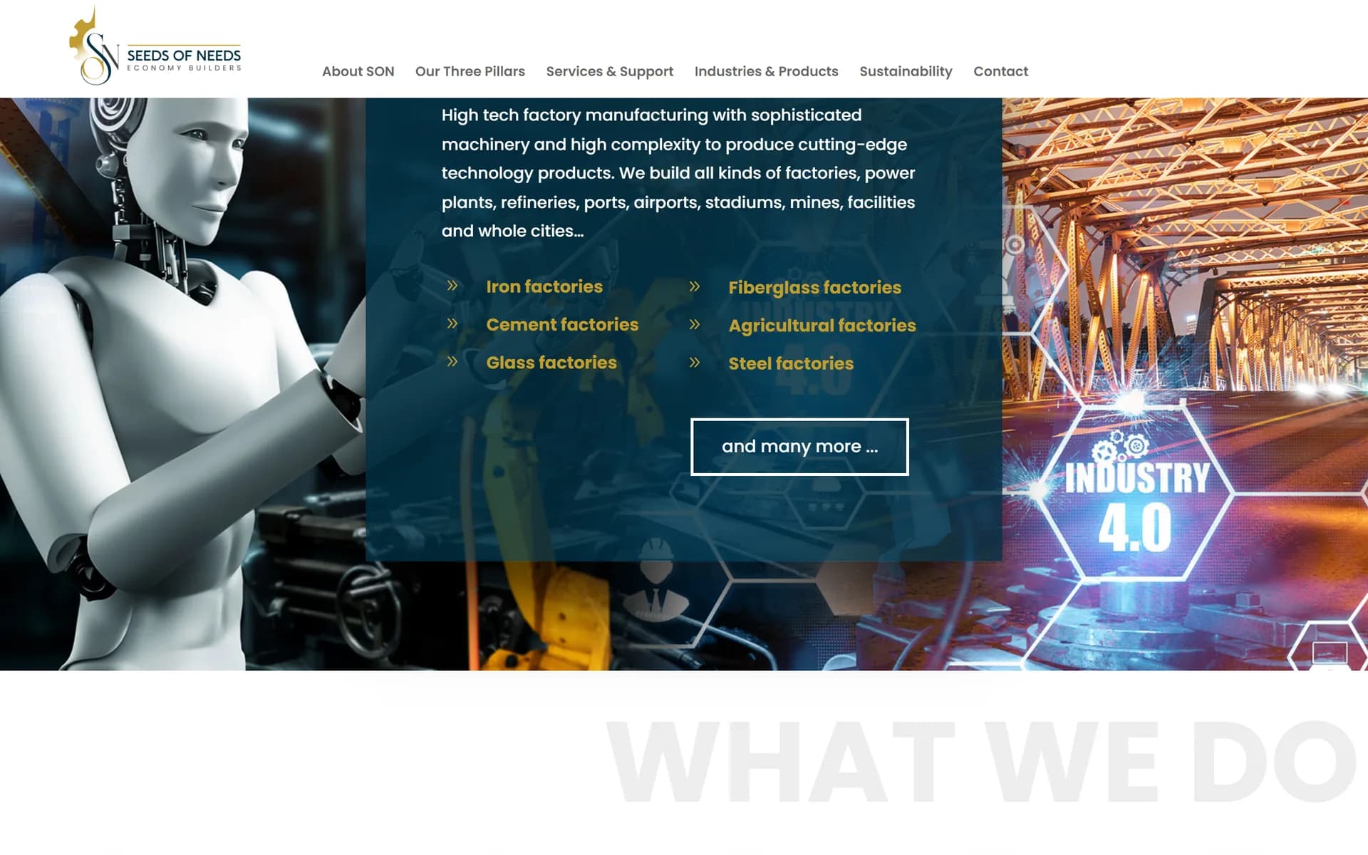 Seeds of Needs services and industries section
