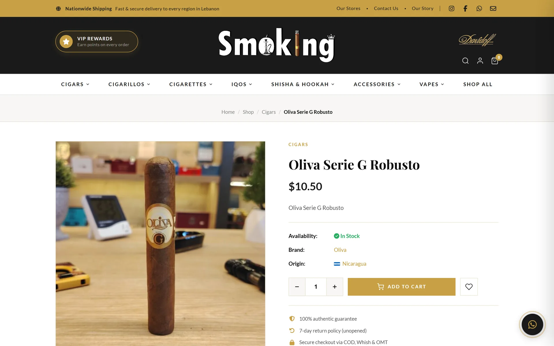 SmokingLB cigar product page