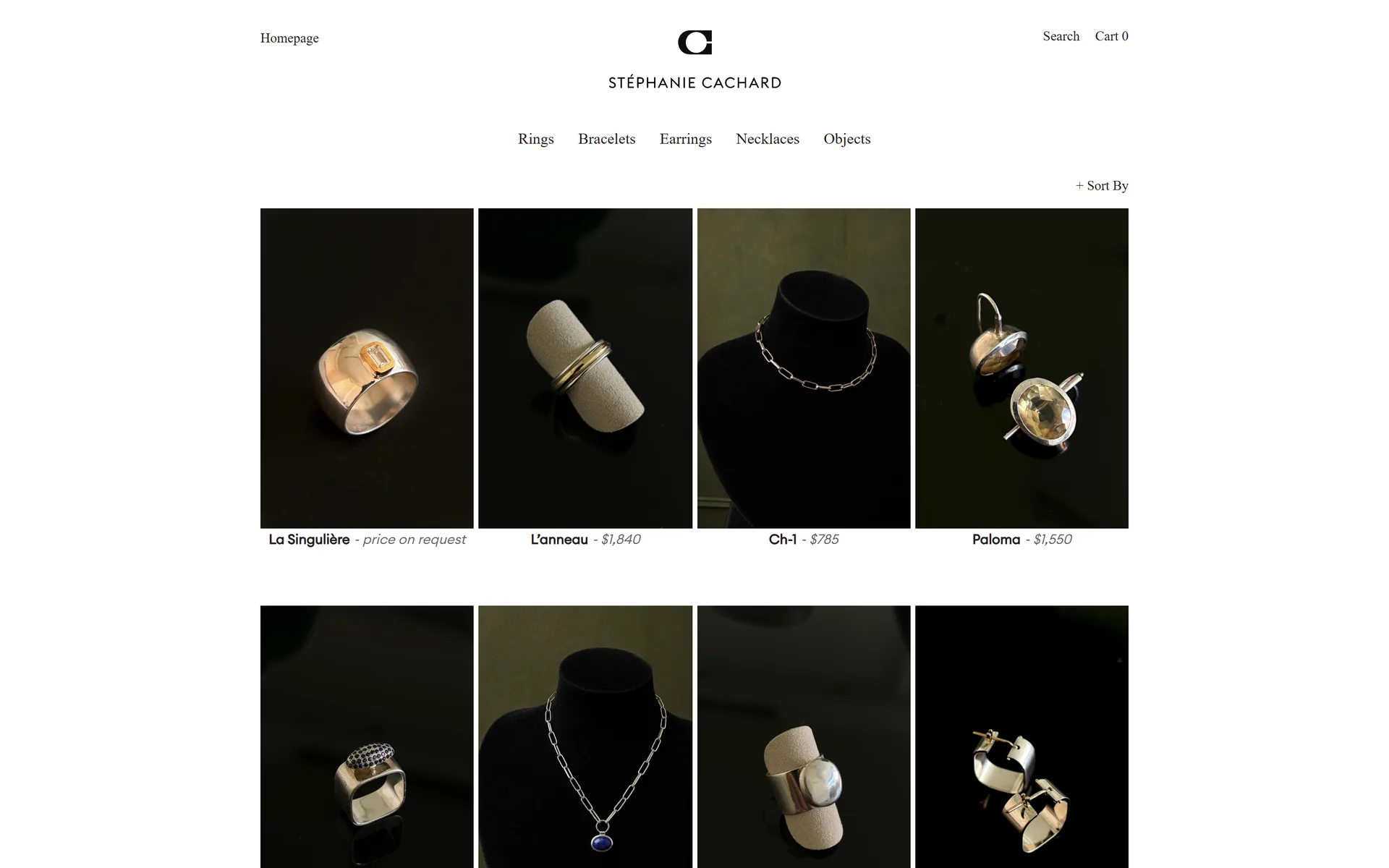 Stéphanie Cachard online shop product grid