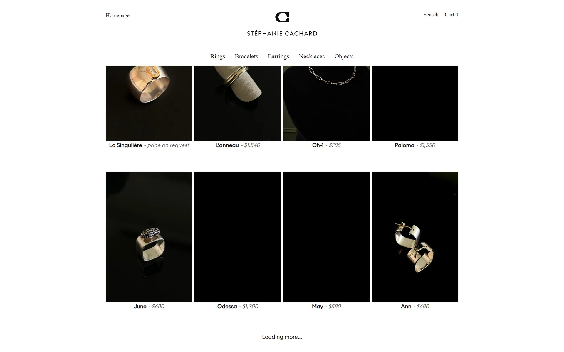 Stéphanie Cachard shop collection grid