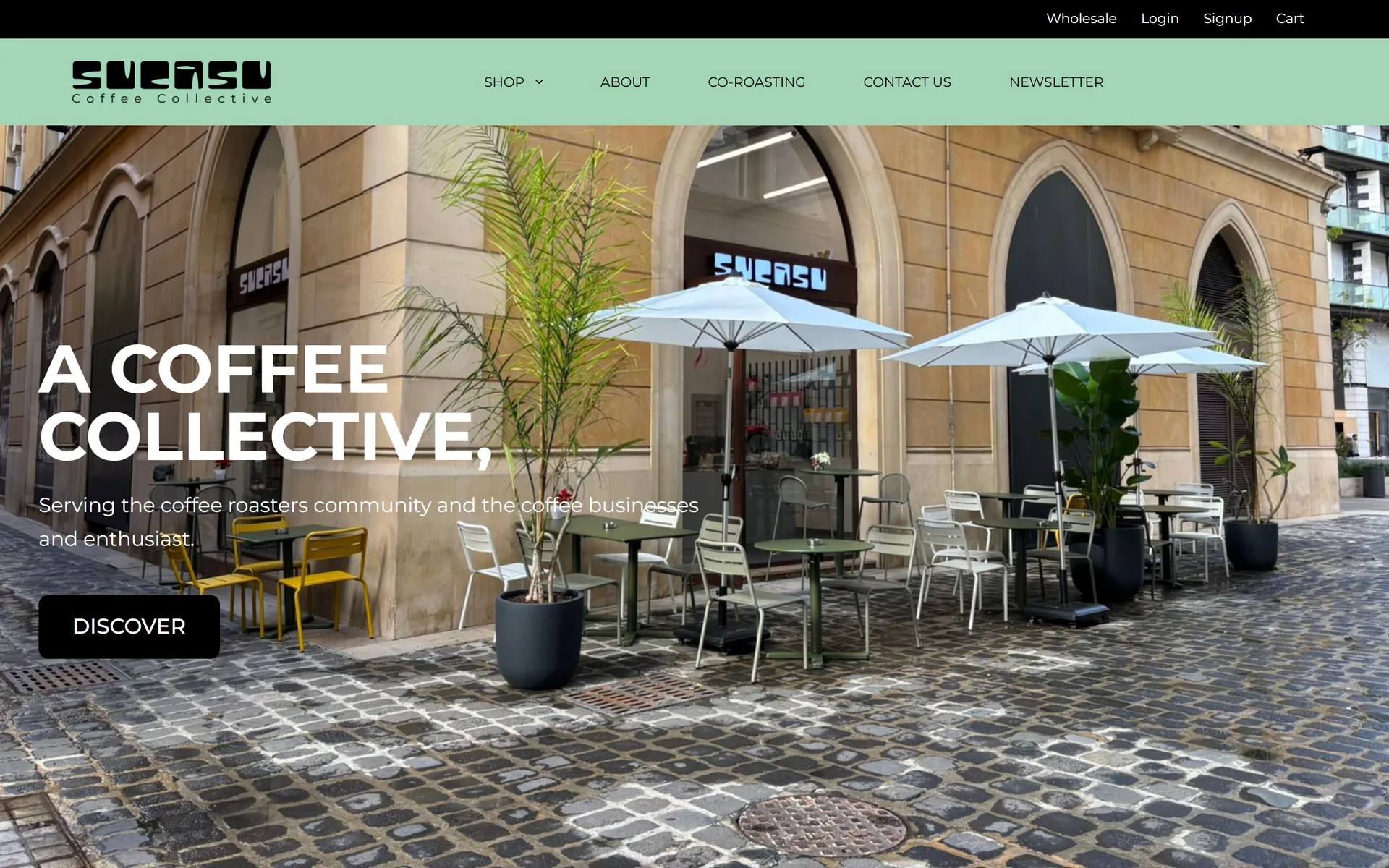 Sucasu Coffee Collective home page