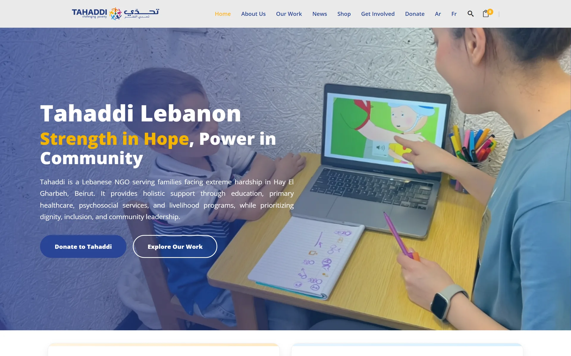Tahaddi Lebanon website screenshot
