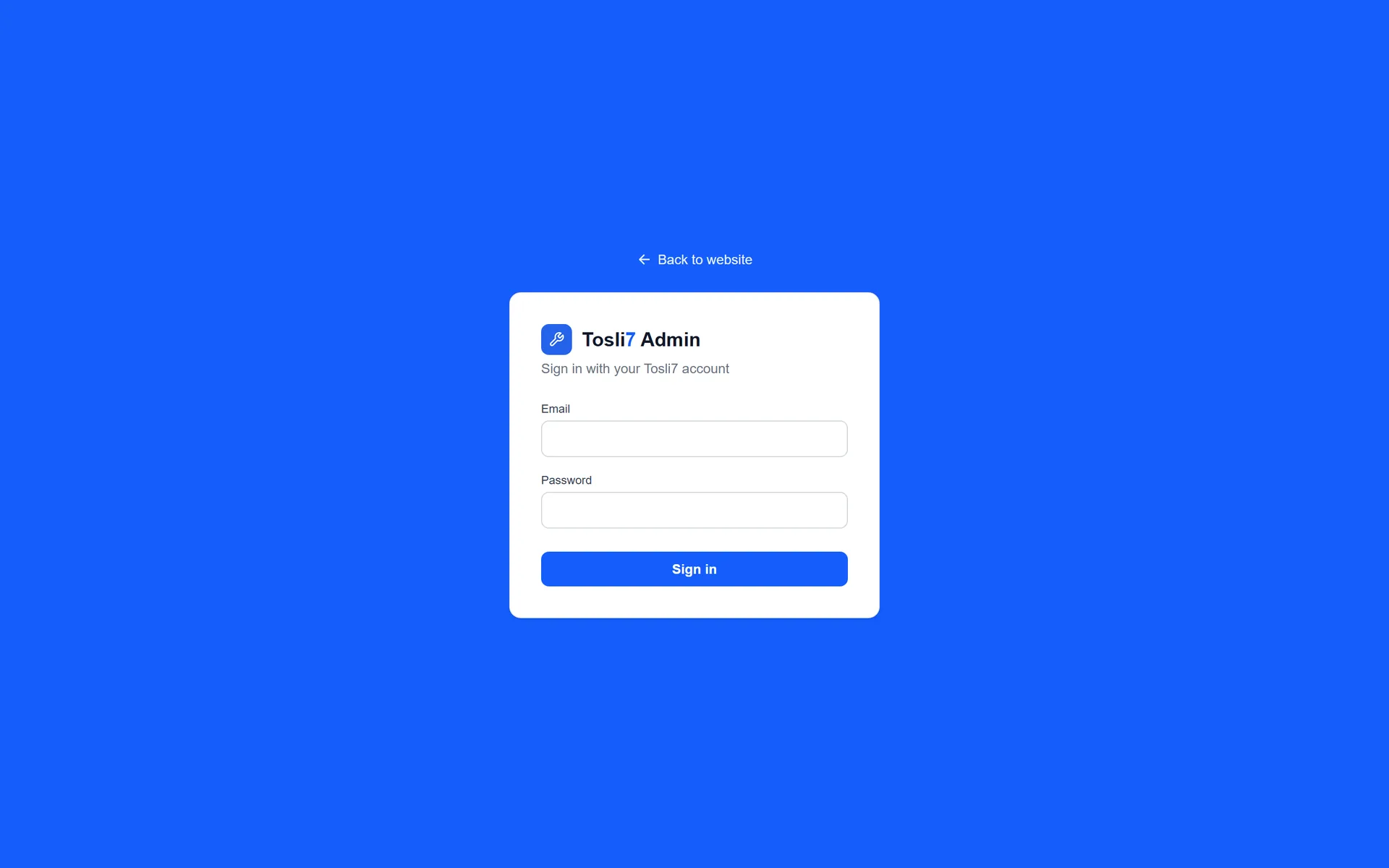 Tosli7 admin panel sign-in