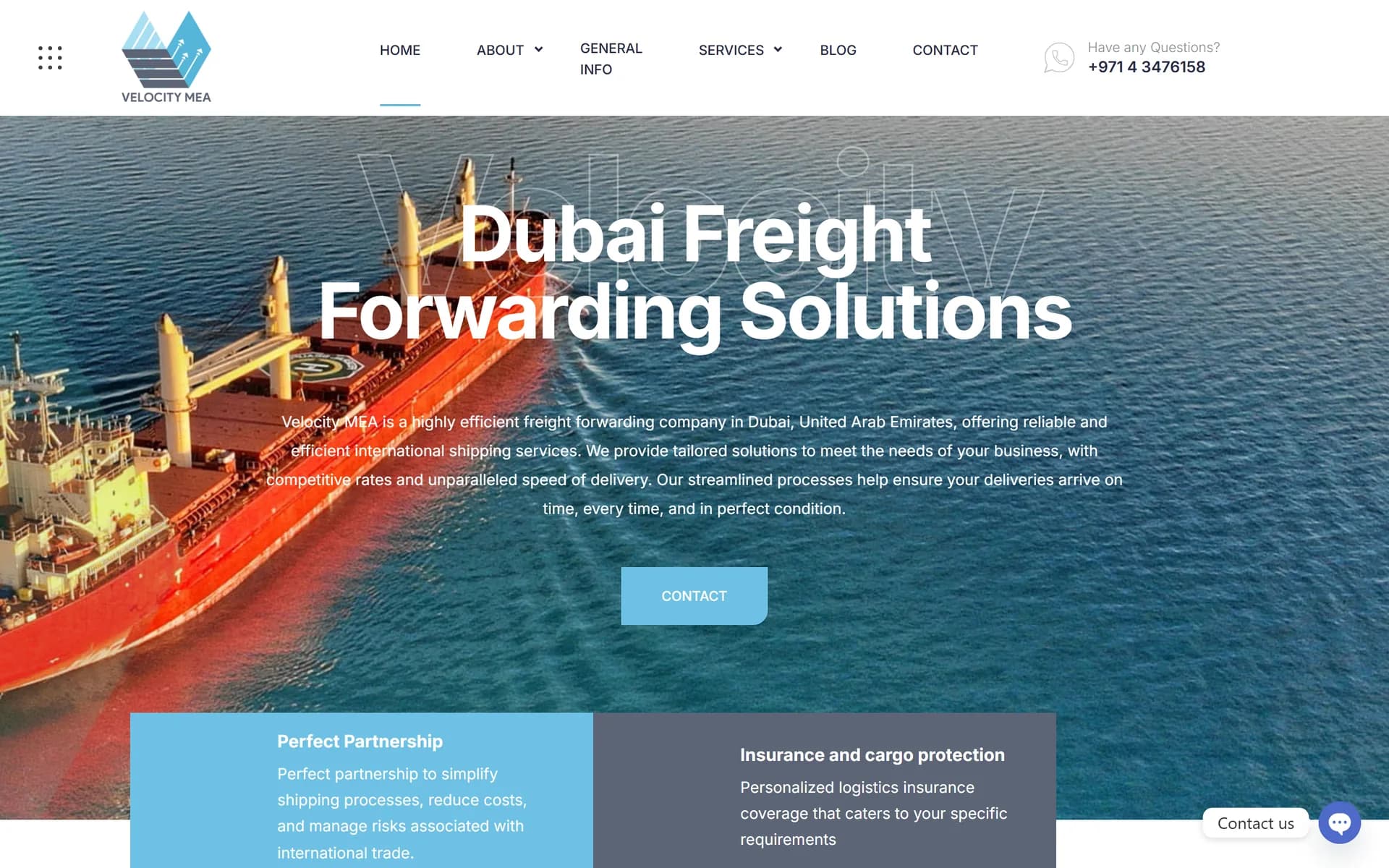 Velocity MEA website screenshot