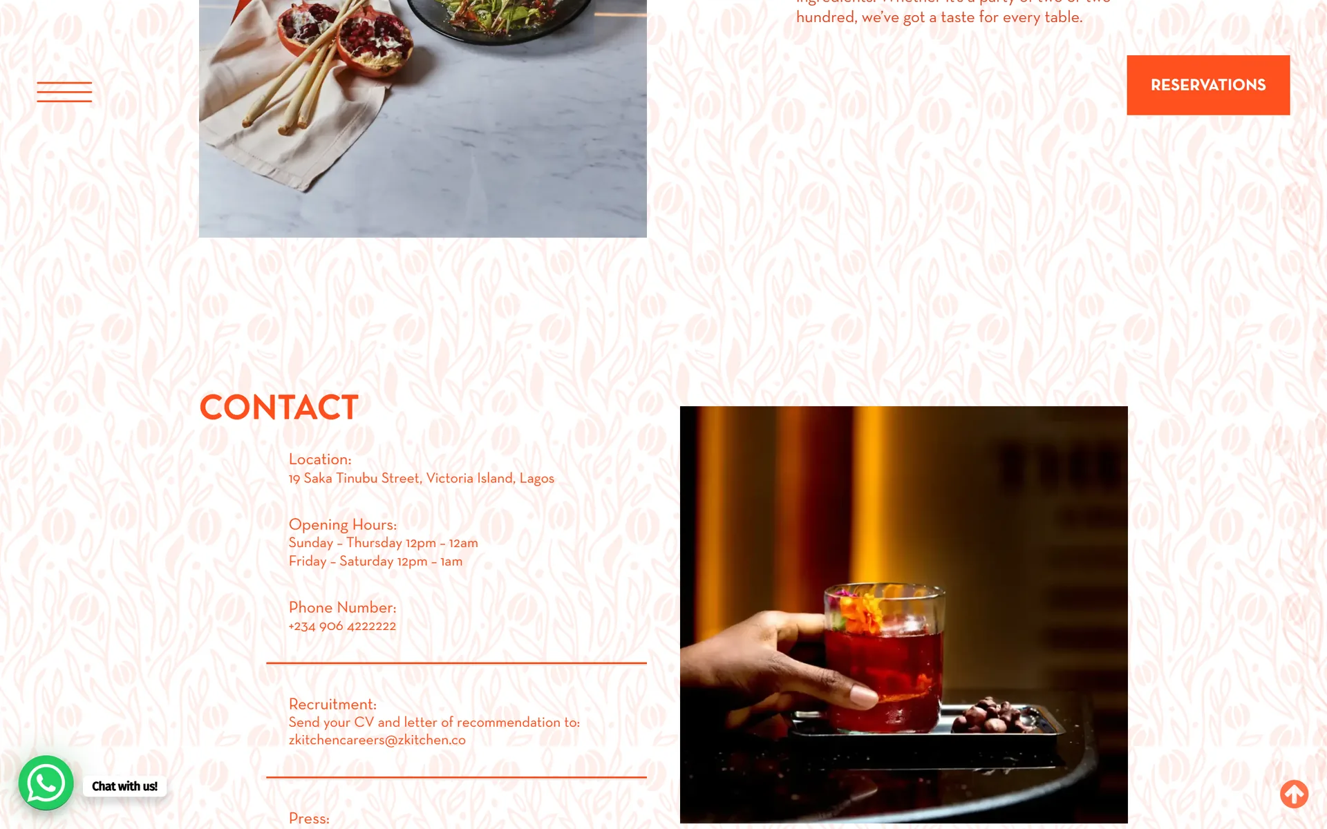 Z Kitchen contact details and opening hours